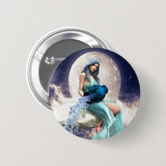 水差し – 壺から水を注ぐ女性 缶バッジ (正面&裏面)