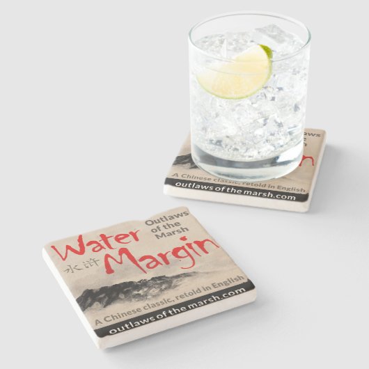 水差益のポッドキャストの石灰岩のコースター ストーンコースター (横)