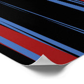 水平および垂直の色の帯のパターン ポスター (角)