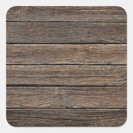 水平な木製の板 スクエアシール (正面)