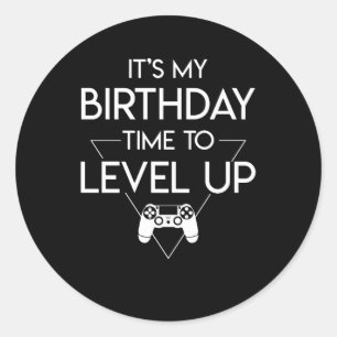 水平になるビデオゲームの誕生日の時間 ラウンドシール
