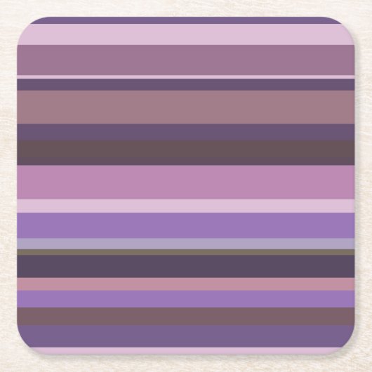 水平に移動ストライプする スクエアペーパーコースター (正面)