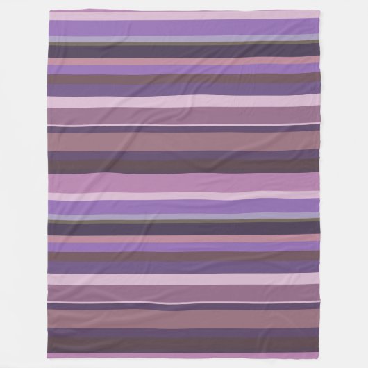 水平に移動ストライプする フリースブランケット (正面)