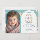 水平の天空1番目の誕生日パーティー 招待状 (正面)