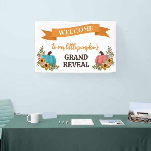 水平の小さなカボチャのジェンダーが歓迎を明らかにする 横断幕 (トレードショー)