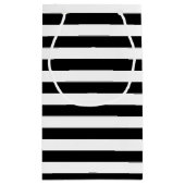 水平の白黒のパタストライプーン スモールペーパーバッグ (裏面)