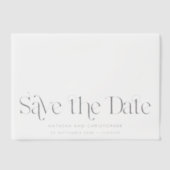 水平アールデコ日付オーバーレイの保存 ベラム紙招待状 (正面)