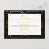 水平エレガントアールデコクラシック金ゴールドブラック エンクロージャーカード (正面)