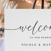 水平エレガントスクリプ結婚トのウェルカムサイン ポスター