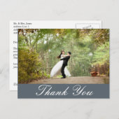 水平カスタムウェディングフォトサンキュー ポストカード (正面/裏面)