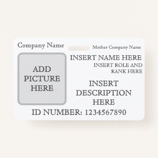 水平カスタムIDバッジ バッジ (正面)