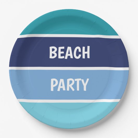 水平カッコいいストライプの ペーパープレート (正面)