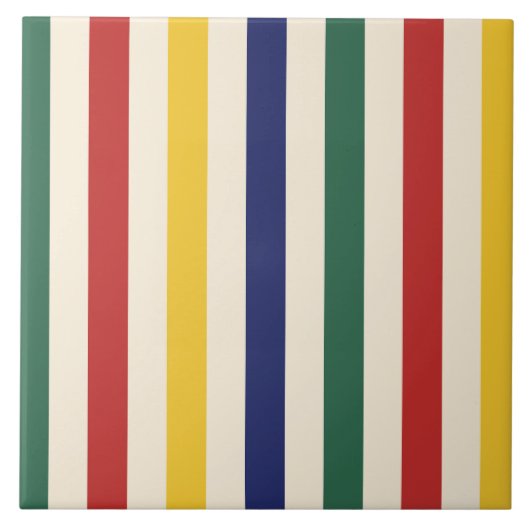 水平カラフルストライプ タイル (正面)