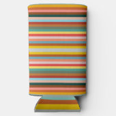 水平カラフルレトロストライプ スリム缶クーラー (裏面)