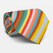 水平カラフルレトロストライプ ネクタイ (ロール)