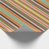 水平カラフルレトロストライプ ラッピングペーパー (角)