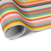 水平カラフルレトロストライプ ラッピングペーパー (ロールコーナー)