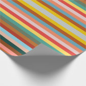 水平カラフルレトロストライプ ラッピングペーパー (角)