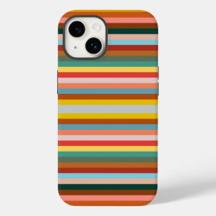 水平カラフルレトロストライプ Case-Mate iPhone 14ケース