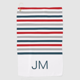 水平カラフル海軍ストライプ ゴルフタオル