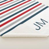 水平カラフル海軍ストライプ シェルパブランケット (3/4)