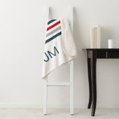 水平カラフル海軍ストライプ シェルパブランケット (インサイチュ)