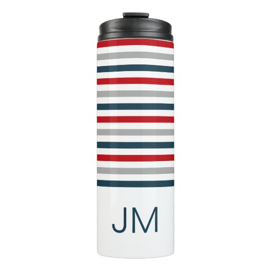 水平カラフル海軍ストライプ タンブラー (正面)