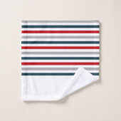 水平カラフル海軍ストライプ バスタオルセット (ウォッシュタオル)