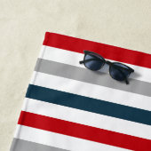 水平カラフル海軍ストライプ ビーチタオル (インサイチュ)