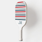 水平カラフル海軍ストライプ ピックルボールラケット (左)