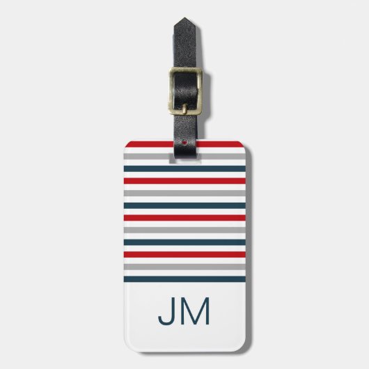 水平カラフル海軍ストライプ ラゲッジタグ (正面縦)