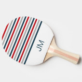水平カラフル海軍ストライプ 卓球ラケット (横)