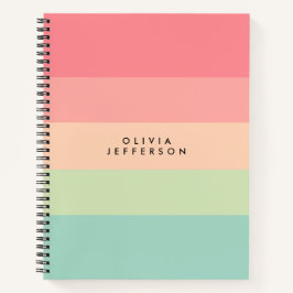 水平カラーブロックストライプモノグラム ノートブック
