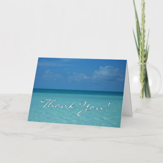 水平カリブのサンキューカード 箔グリーティングカード (正面)