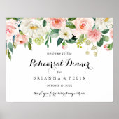 水平シンプルリハーサルディナーウェルカムサイン ポスター (正面)