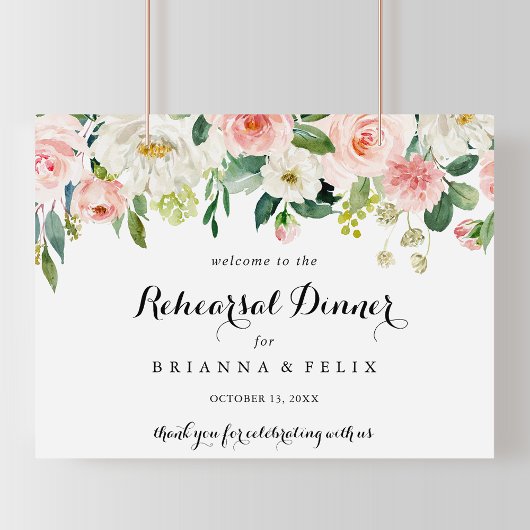 水平シンプルリハーサルディナーウェルカムサイン ポスター