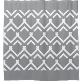 水平ジグザグ幾何パターン シャワーカーテン