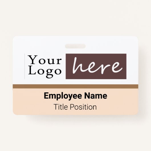 水平スタイルロゴ従業員名 バッジ (正面)