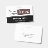 水平スタイルロゴ従業員名 バッジ (正面＆裏面)