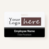 水平スタイルロゴ従業員名 バッジ (正面)