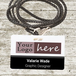 水平スタイルロゴ従業員名 バッジ