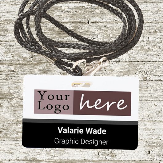 水平スタイルロゴ従業員名 バッジ