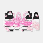 水平ストライプピンクの花の水色誕生日 フェイバーボックス (折り畳みなし)