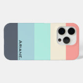 水平ストライプピンクベージュトレンディーシエレガントック Case-Mate iPhoneケース (裏面 (横))