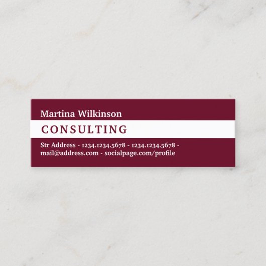 水平ストライプ線 スキニー名刺 (正面)