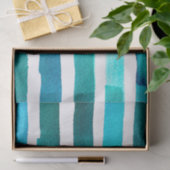 水平ティール（緑がかった色）とホワイトウォーターストライプの色 薄葉紙 (ギフト)