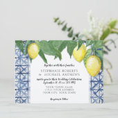水平ネービーブルーホワイトシボリWレモンブランチ 招待状 (スタンド正面)