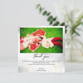 水平パーソナライズされた写真サンキューカード (スタンド正面)