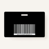 水平ビジターパスブラックとホワイトデザイン バッジ (裏面)