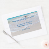 水平ビーチ結婚式個人用ワインラベル 長方形シール (封筒)